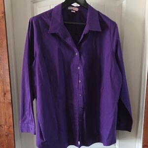 Coldwater Creek Deep Purple Button-Up Shirt
